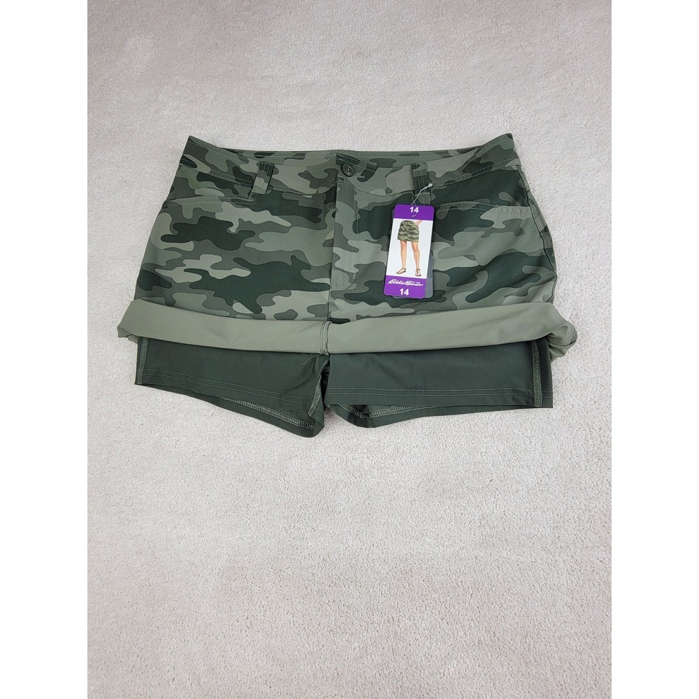 Eddie Bauer NEW Women 14 Green Camo Adventurer 2.0 Active Gorpcore Hiking Skort - Picture 4 of 13